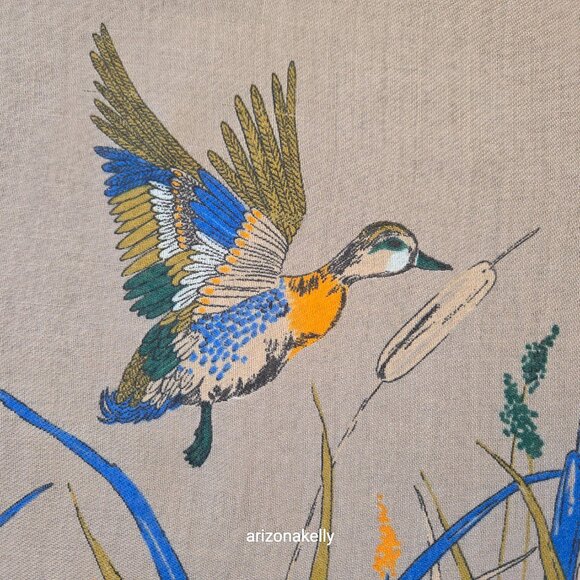 Large Square Scarf With Ducks Waterfowl Game Birds - Picture 4 of 16